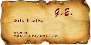 Gula Etelka névjegykártya